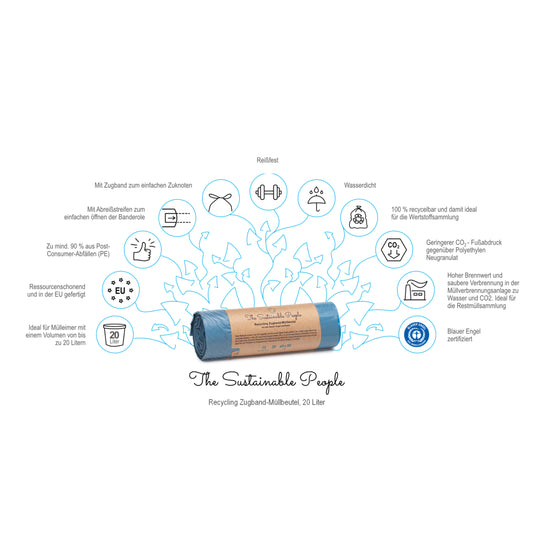 Müllbeutel 'Recycling' - mit Zugband