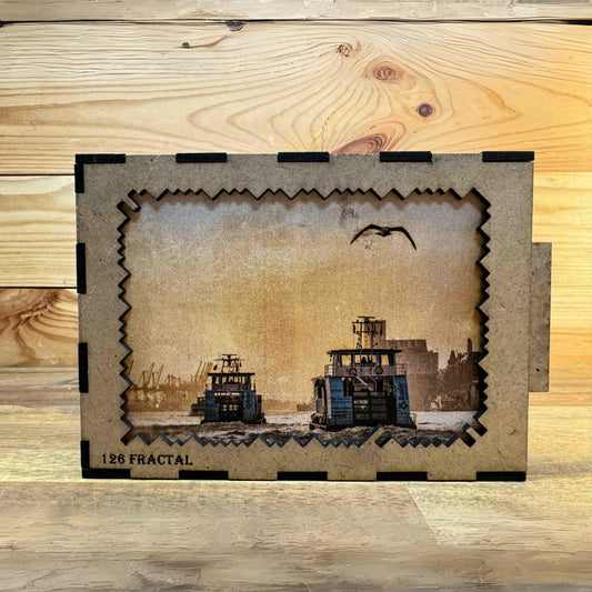 Puzzle Holz 'Elbfähre' - Fraktal