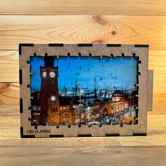 Puzzle Holz 'St. Pauli Landungsbrücken'