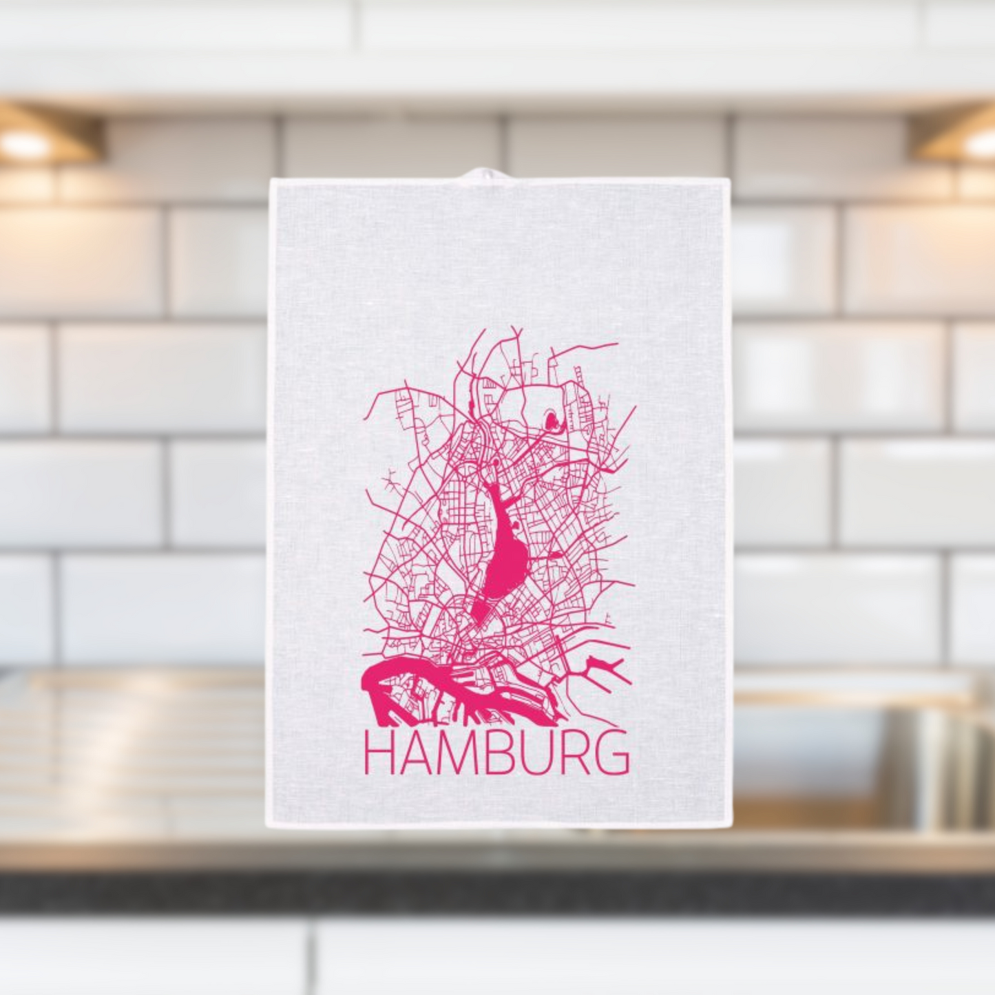 Geschirrtuch 'Hamburger Stadtplan'