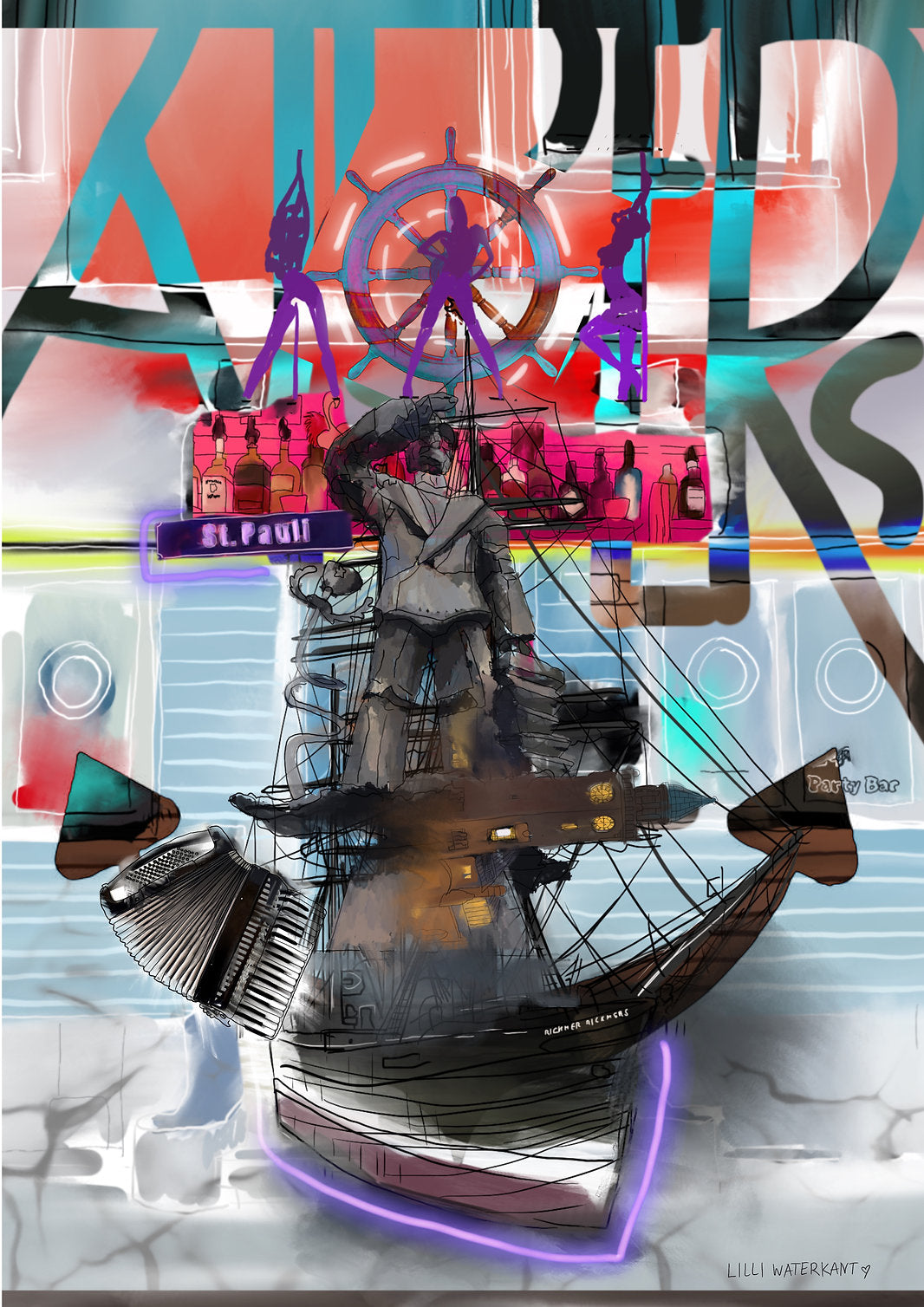 Hans Albers Collage – von LILLI WATERKANT (LIMITIERT!)