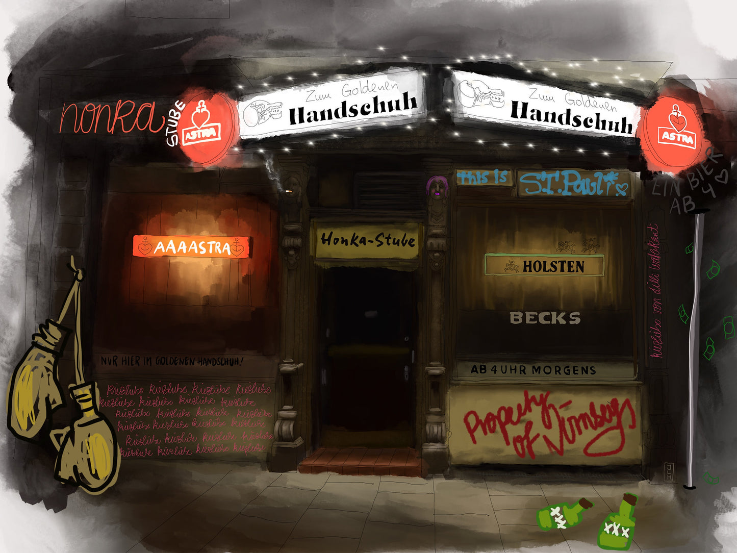 Illustration 'Goldener Handschuh' - Lili Waterkant