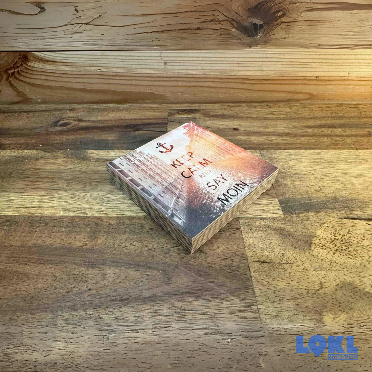 Bild Holz 'Keep calm and say Moin' - 10x10cm