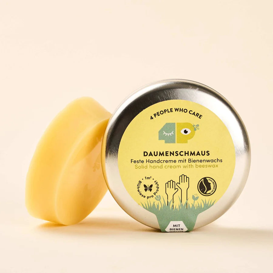 DAUMENSCHMAUS - Feste Handcreme mit Bio-Bienenwachs - alles Bio, in der Dose (40g)