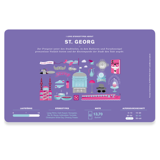 Frühstücksbrettchen 'Hamburger Stadtteile'