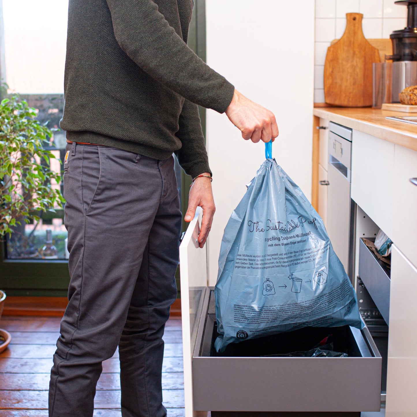 Recycling Zugband-Müllbeutel (1 Rolle)