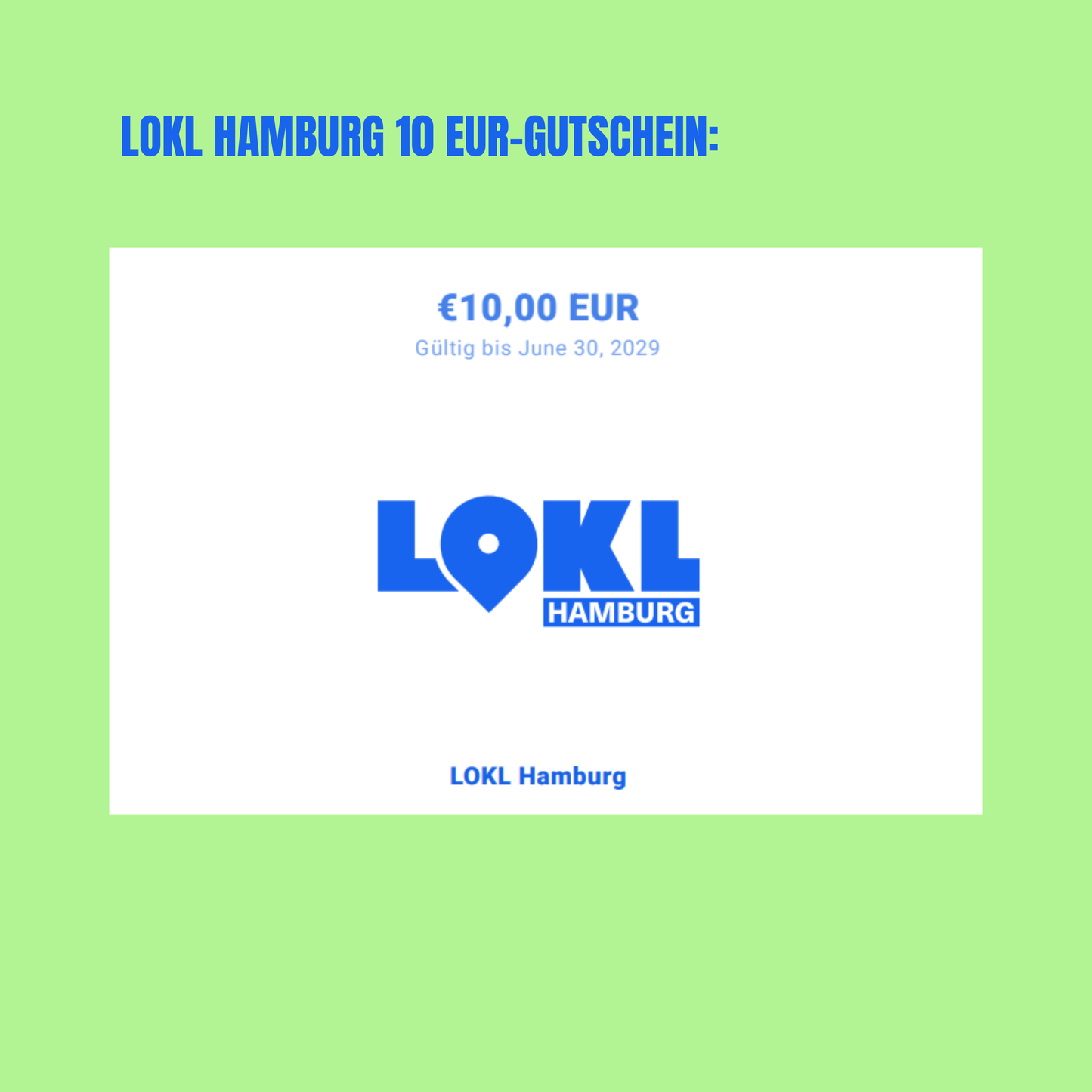 Geschenkgutschein 'LOKL Hamburg'
