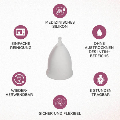 Menstruationstasse – das stressfreie Periodenprodukt (in 3 Größen erhältlich)