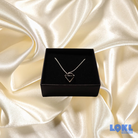 Anhänger 'Brillant 3D' - mit Silberkette