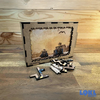 Puzzle Holz 'Elbfähre' - Fraktal