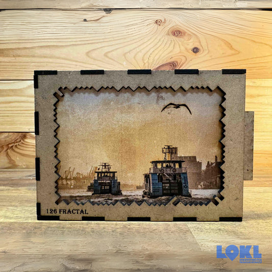 Puzzle Holz 'Elbfähre' - Fraktal