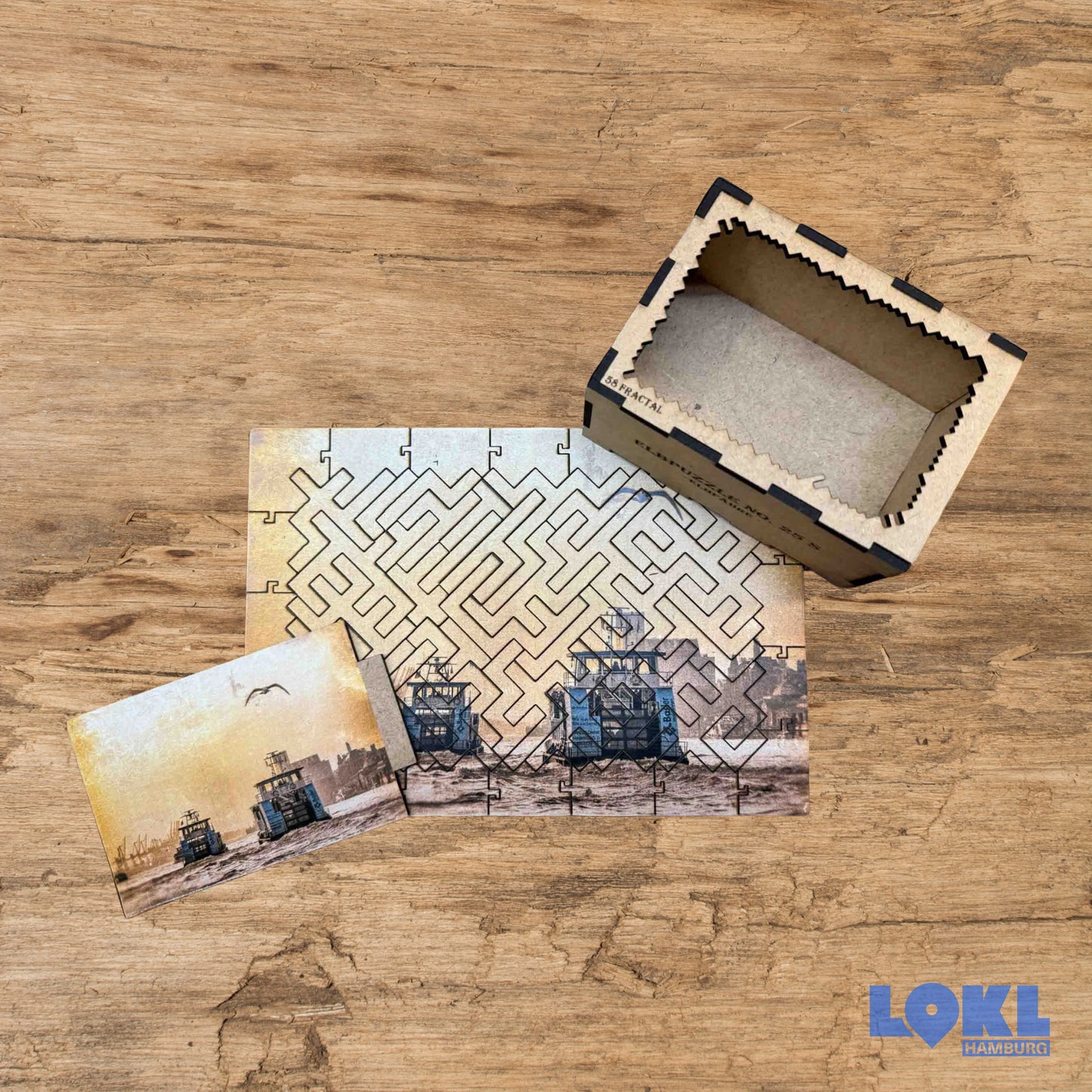 Puzzle Holz 'Elbfähre' - Fraktal