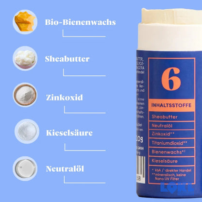 Feste Sonnencreme 'Naseweiss' - LSF 50