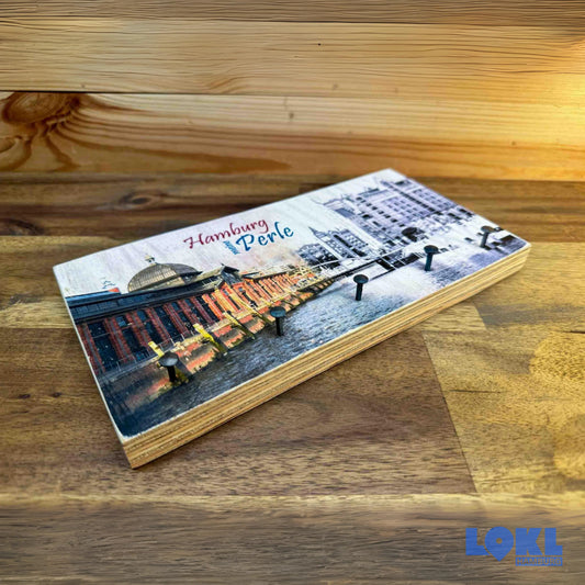 Schlüsselbrett Holz 'Hamburg meine Perle' - 24x12 cm