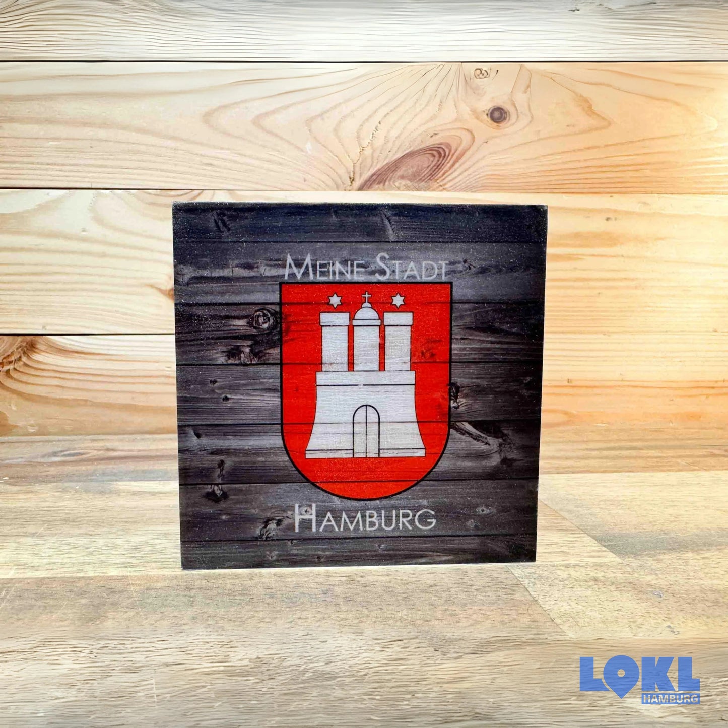 Bild Holz 'Meine Stadt Hamburg' - 10x10 cm