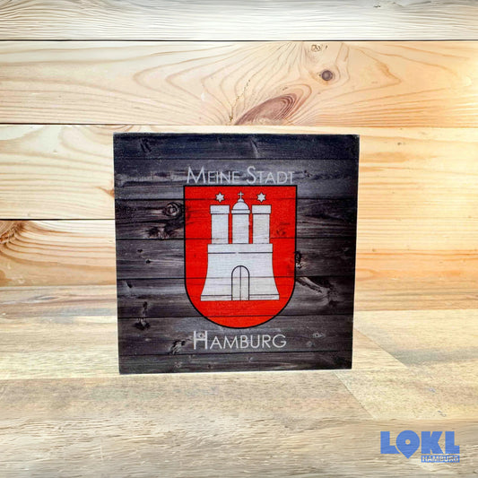 Bild Holz 'Meine Stadt Hamburg' - 10x10 cm