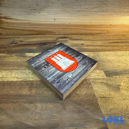 Bild Holz 'Meine Stadt Hamburg' - 10x10 cm