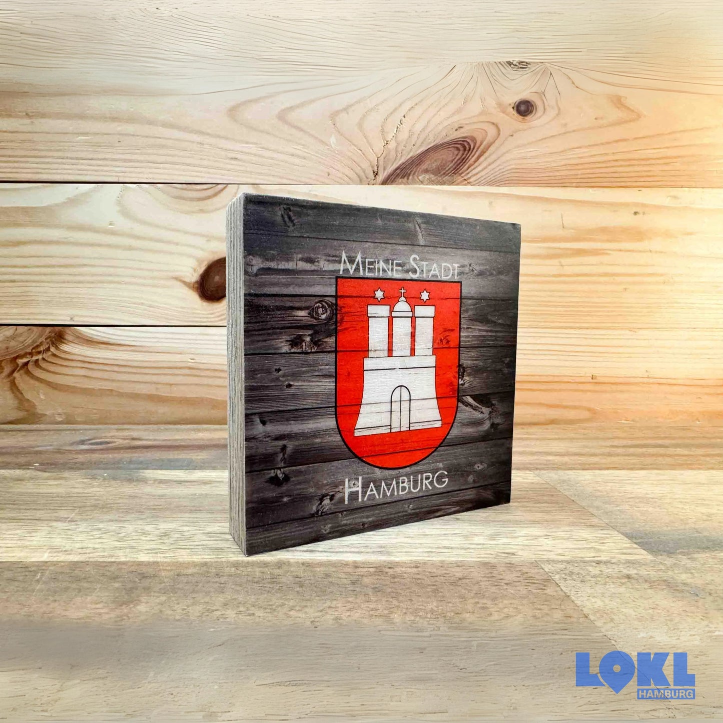 Bild Holz 'Meine Stadt Hamburg' - 10x10 cm