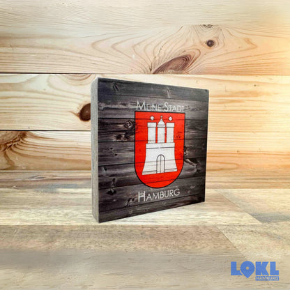 Bild Holz 'Meine Stadt Hamburg' - 10x10 cm