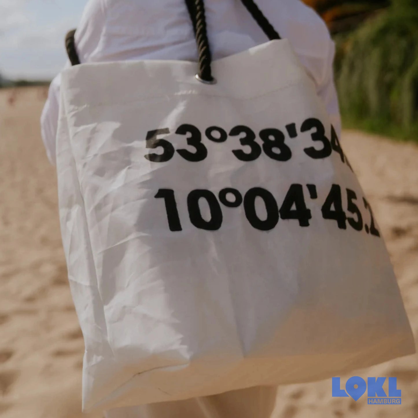 Personalisierung mit Geo-Koordinaten Tasche