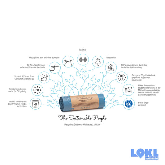 Müllbeutel 'Recycling' - mit Zugband