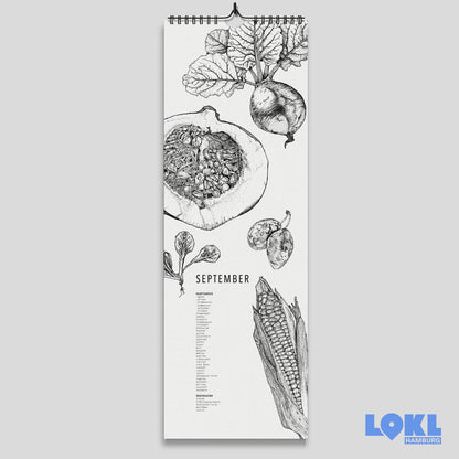 Saison-Kalender 'Streifenformat'