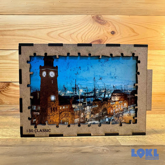 Puzzle Holz 'St. Pauli Landungsbrücken'