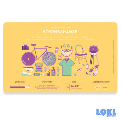 Frühstücksbrettchen 'Hamburger Stadtteile'